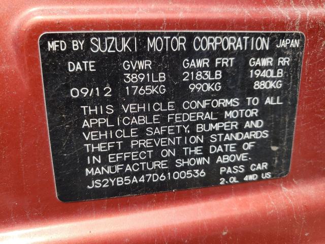 Photo 9 VIN: JS2YB5A47D6100536 - SUZUKI SX4 TECHNO 