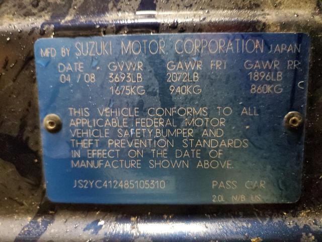 Photo 11 VIN: JS2YC412485105310 - SUZUKI SX4 