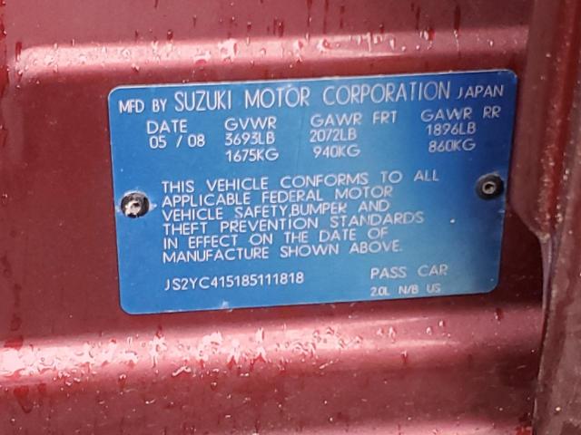 Photo 11 VIN: JS2YC415185111818 - SUZUKI SX4 