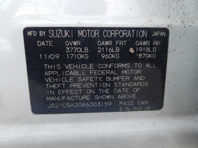 Photo 9 VIN: JS2YC5A20A6303159 - SUZUKI SX4 LE 