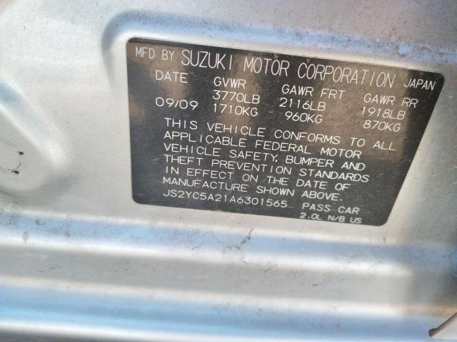 Photo 9 VIN: JS2YC5A21A6301565 - SUZUKI SX4 LE 