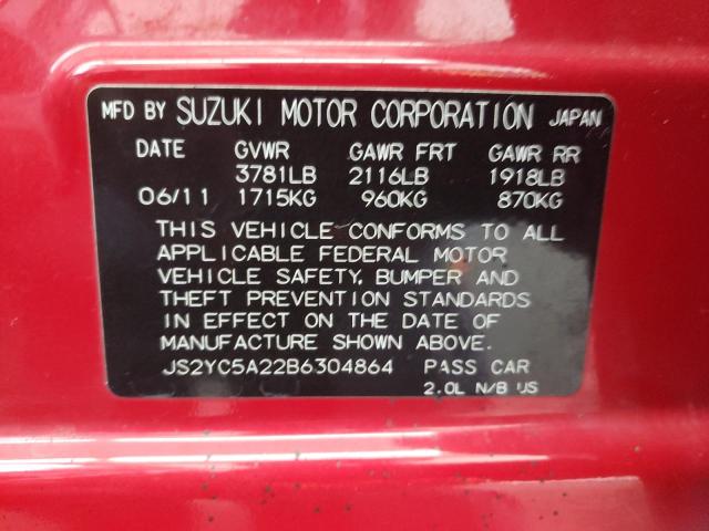 Photo 9 VIN: JS2YC5A22B6304864 - SUZUKI SX4 LE 