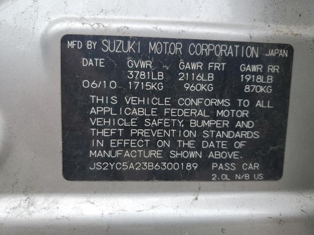 Photo 11 VIN: JS2YC5A23B6300189 - SUZUKI SX4 LE 