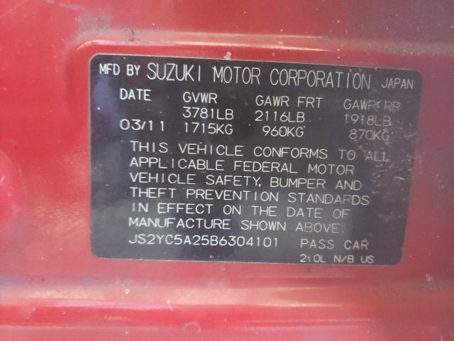 Photo 11 VIN: JS2YC5A25B6304101 - SUZUKI SX4 LE 