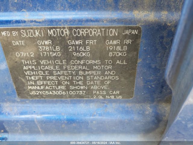 Photo 8 VIN: JS2YC5A30D6100737 - SUZUKI SX4 