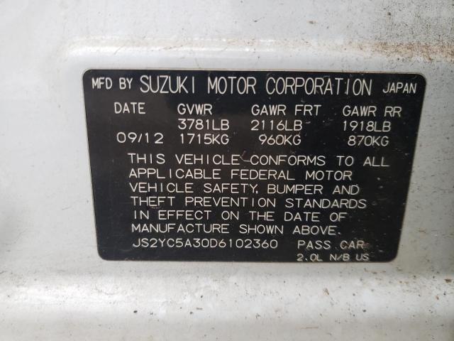 Photo 11 VIN: JS2YC5A30D6102360 - SUZUKI SX4 