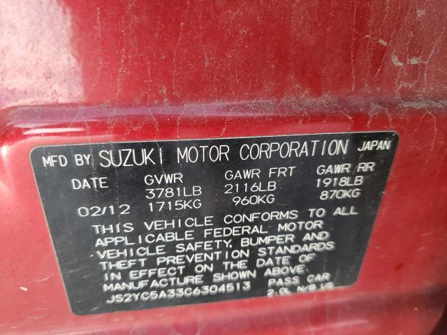 Photo 9 VIN: JS2YC5A33C6304513 - SUZUKI SX4 LE 