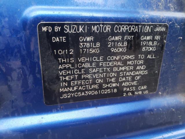 Photo 9 VIN: JS2YC5A39D6102518 - SUZUKI SX4 LE 