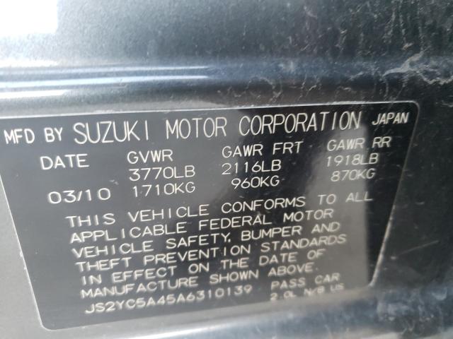 Photo 9 VIN: JS2YC5A45A6310139 - SUZUKI SX4 SPORT 