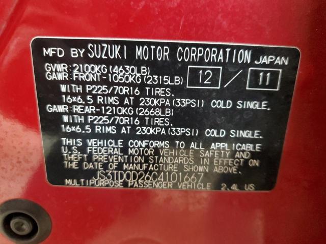 Photo 12 VIN: JS3TD0D26C4101667 - SUZUKI GRAND VITA 