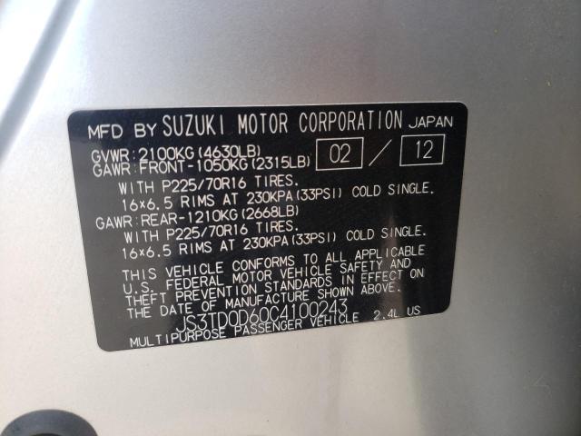 Photo 9 VIN: JS3TD0D60C4100243 - SUZUKI GRAND VITA 