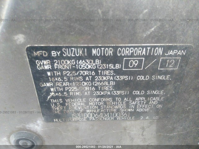 Photo 8 VIN: JS3TD0D64D4100361 - SUZUKI GRAND VITARA 