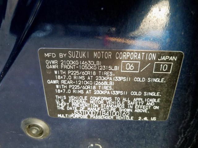 Photo 9 VIN: JS3TD0D71B4100162 - SUZUKI GRAND VITA 