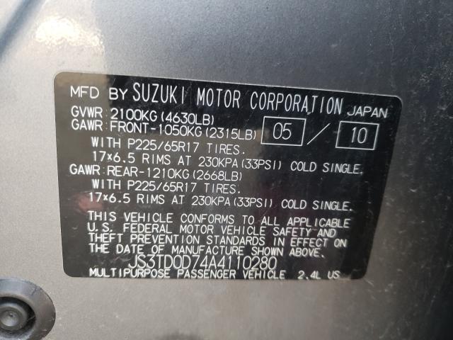 Photo 9 VIN: JS3TD0D74A4110280 - SUZUKI GRAND VITA 