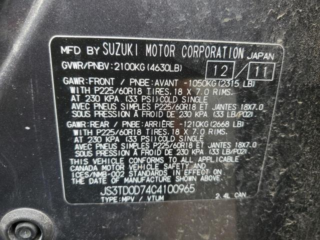 Photo 12 VIN: JS3TD0D74C4100965 - SUZUKI GRAND VITA 