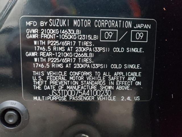 Photo 9 VIN: JS3TD0D75A4100230 - SUZUKI GRAND VITA 