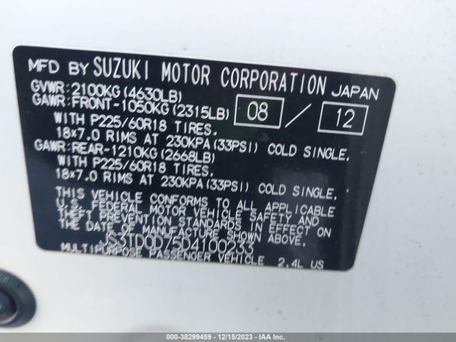 Photo 8 VIN: JS3TD0D75D4100233 - SUZUKI GRAND VITARA 