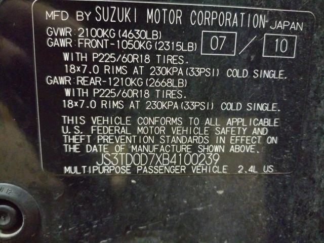 Photo 9 VIN: JS3TD0D7XB4100239 - SUZUKI GRAND VITA 