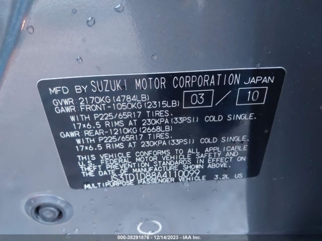 Photo 8 VIN: JS3TD1D88A4110099 - SUZUKI GRAND VITARA 