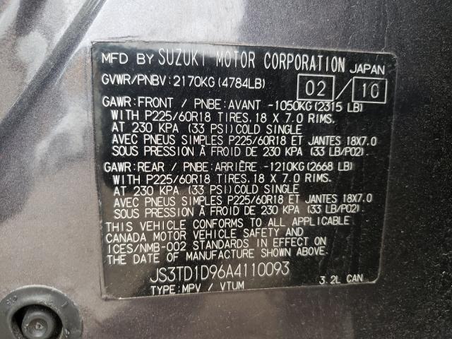 Photo 9 VIN: JS3TD1D96A4110093 - SUZUKI GRAND VITA 