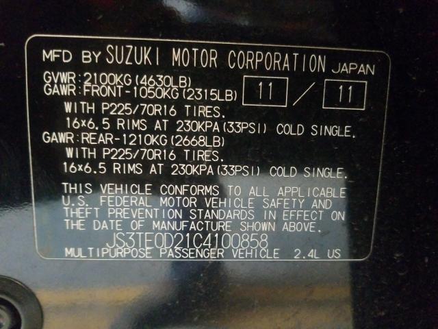 Photo 9 VIN: JS3TE0D21C4100858 - SUZUKI GRAND VITA 