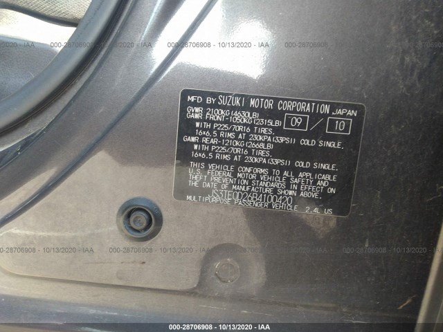 Photo 8 VIN: JS3TE0D26B4100420 - SUZUKI GRAND VITARA 