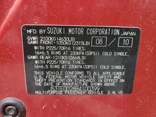 Photo 11 VIN: JS3TE0D28B4100399 - SUZUKI GRAND VITA 