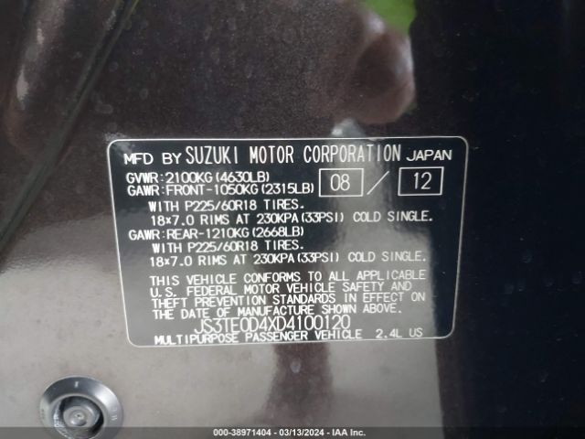 Photo 8 VIN: JS3TE0D4XD4100120 - SUZUKI GRAND VITARA 