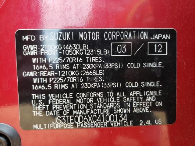 Photo 9 VIN: JS3TE0D6XC4100134 - SUZUKI GRAND VITA 