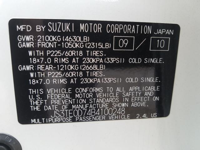 Photo 9 VIN: JS3TE0D74B4100248 - SUZUKI GRAND VITA 