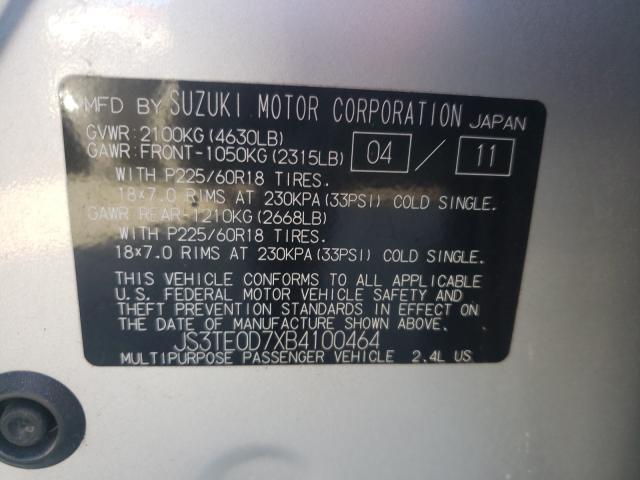 Photo 9 VIN: JS3TE0D7XB4100464 - SUZUKI GRAND VITA 