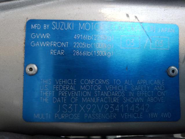 Photo 12 VIN: JS3TX92V934114342 - SUZUKI XL7 