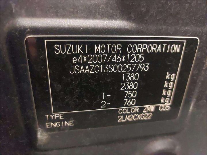 Photo 8 VIN: JSAAZC13S00257793 - SUZUKI SWIFT 