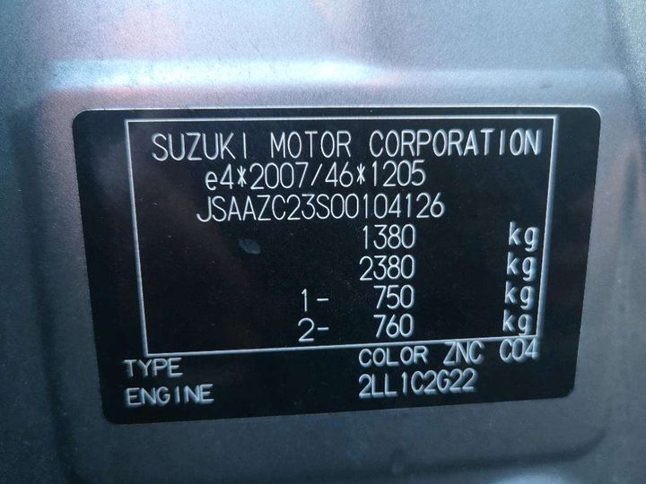 Photo 8 VIN: JSAAZC23S00104126 - SUZUKI SWIFT 