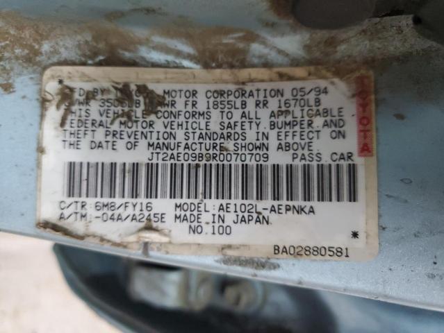 Photo 11 VIN: JT2AE09B9R0070709 - TOYOTA COROLLA 