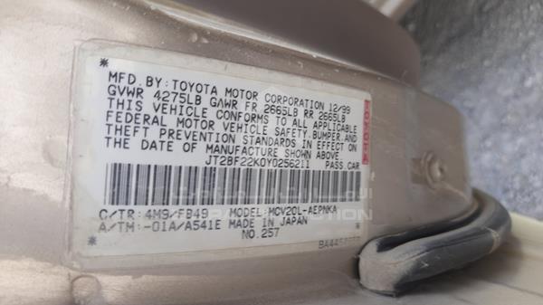 Photo 2 VIN: JT2BF22K0Y0256211 - TOYOTA CAMRY 