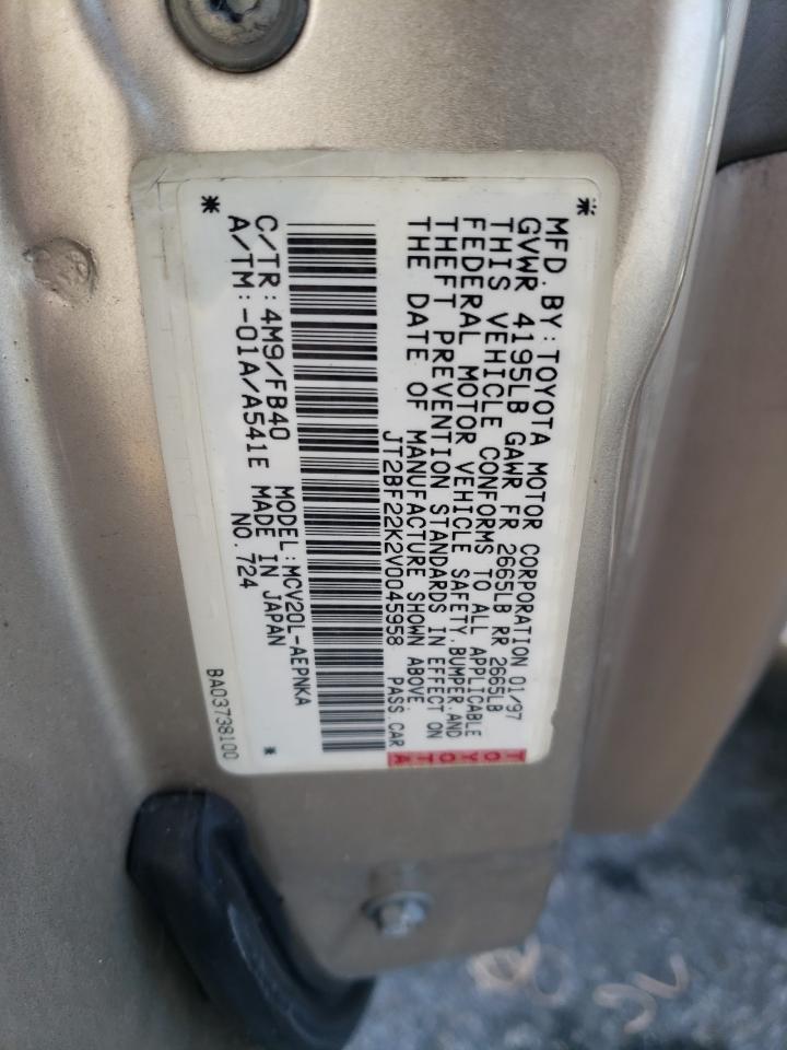 Photo 11 VIN: JT2BF22K2V0045958 - TOYOTA CAMRY 