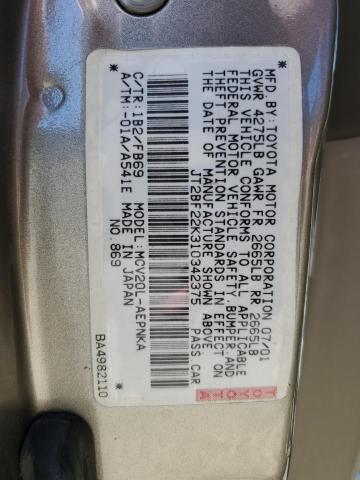 Photo 11 VIN: JT2BF22K310342375 - TOYOTA CAMRY 