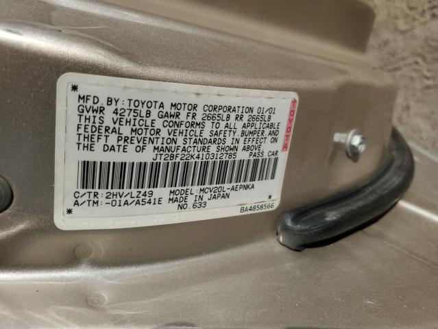 Photo 11 VIN: JT2BF22K410312785 - TOYOTA CAMRY CE 