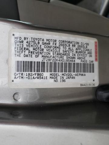 Photo 9 VIN: JT2BF22K4X0185464 - TOYOTA CAMRY LE 