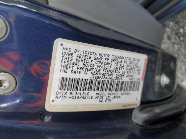 Photo 11 VIN: JT2BF28K2W0135491 - TOYOTA CAMRY LE 