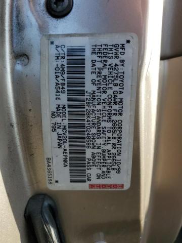 Photo 11 VIN: JT2BF28K4Y0248586 - TOYOTA CAMRY 