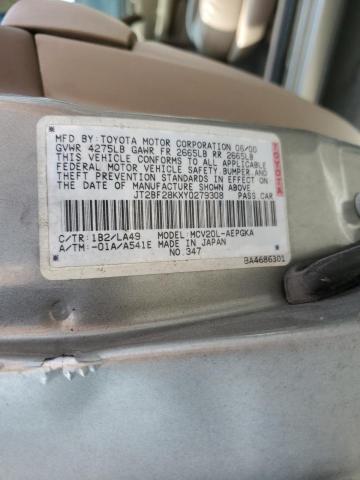 Photo 11 VIN: JT2BF28KXY0279308 - TOYOTA CAMRY 