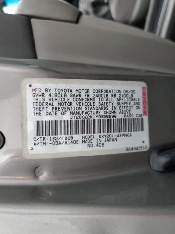 Photo 11 VIN: JT2BG22K1Y0509596 - TOYOTA CAMRY CE 