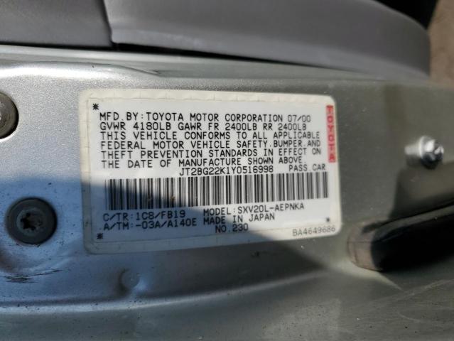 Photo 11 VIN: JT2BG22K1Y0516998 - TOYOTA CAMRY CE 