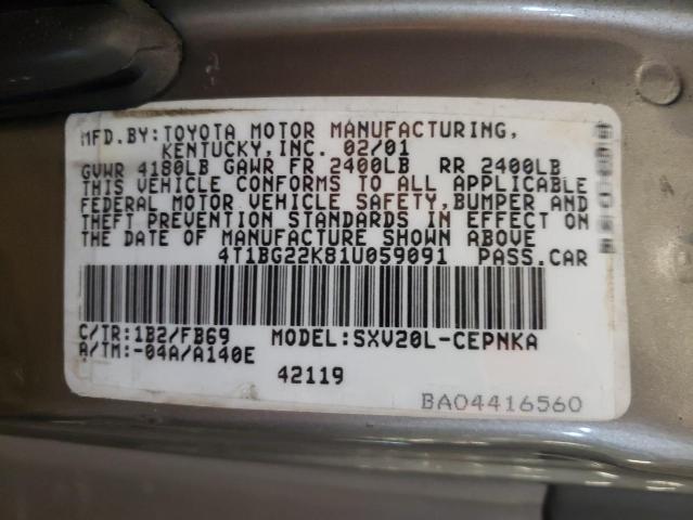 Photo 11 VIN: JT2BG22K210540555 - TOYOTA CAMRY CE 