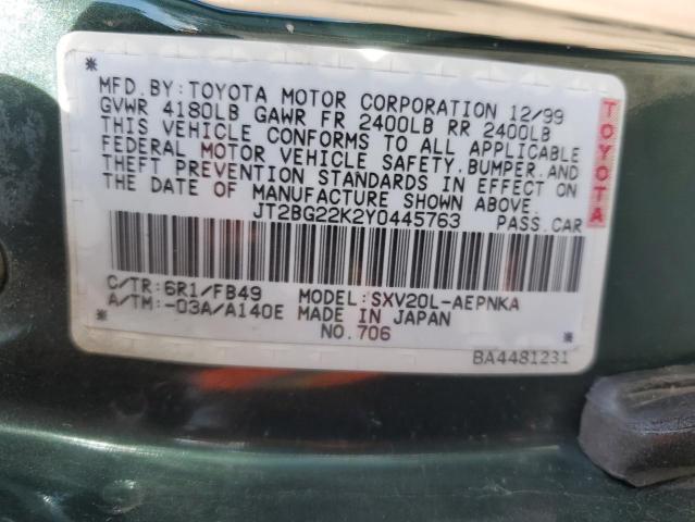 Photo 11 VIN: JT2BG22K2Y0445763 - TOYOTA CAMRY CE 