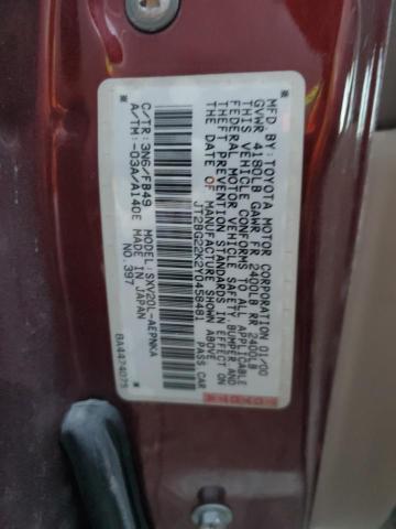 Photo 11 VIN: JT2BG22K2Y0458481 - TOYOTA CAMRY CE 