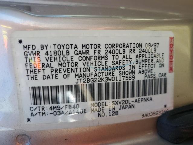 Photo 11 VIN: JT2BG22K3W0117569 - TOYOTA CAMRY CE 