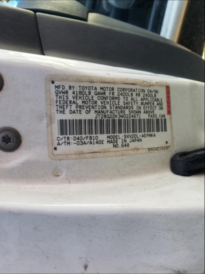 Photo 9 VIN: JT2BG22K3W0224671 - TOYOTA CAMRY CE 